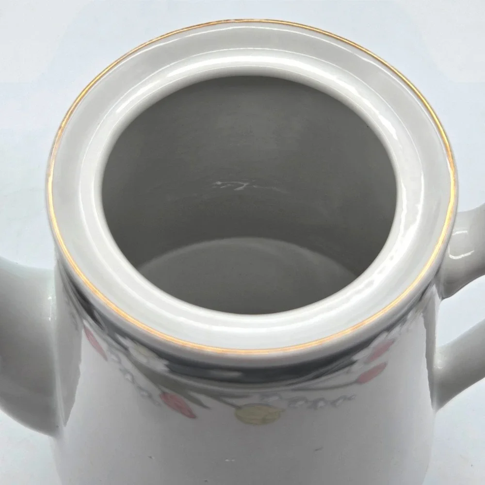 Crown Ming Fine Bone China COFFEE POT Teapot W/LID‎ JIAN SHIANG MICHELLE Pattern